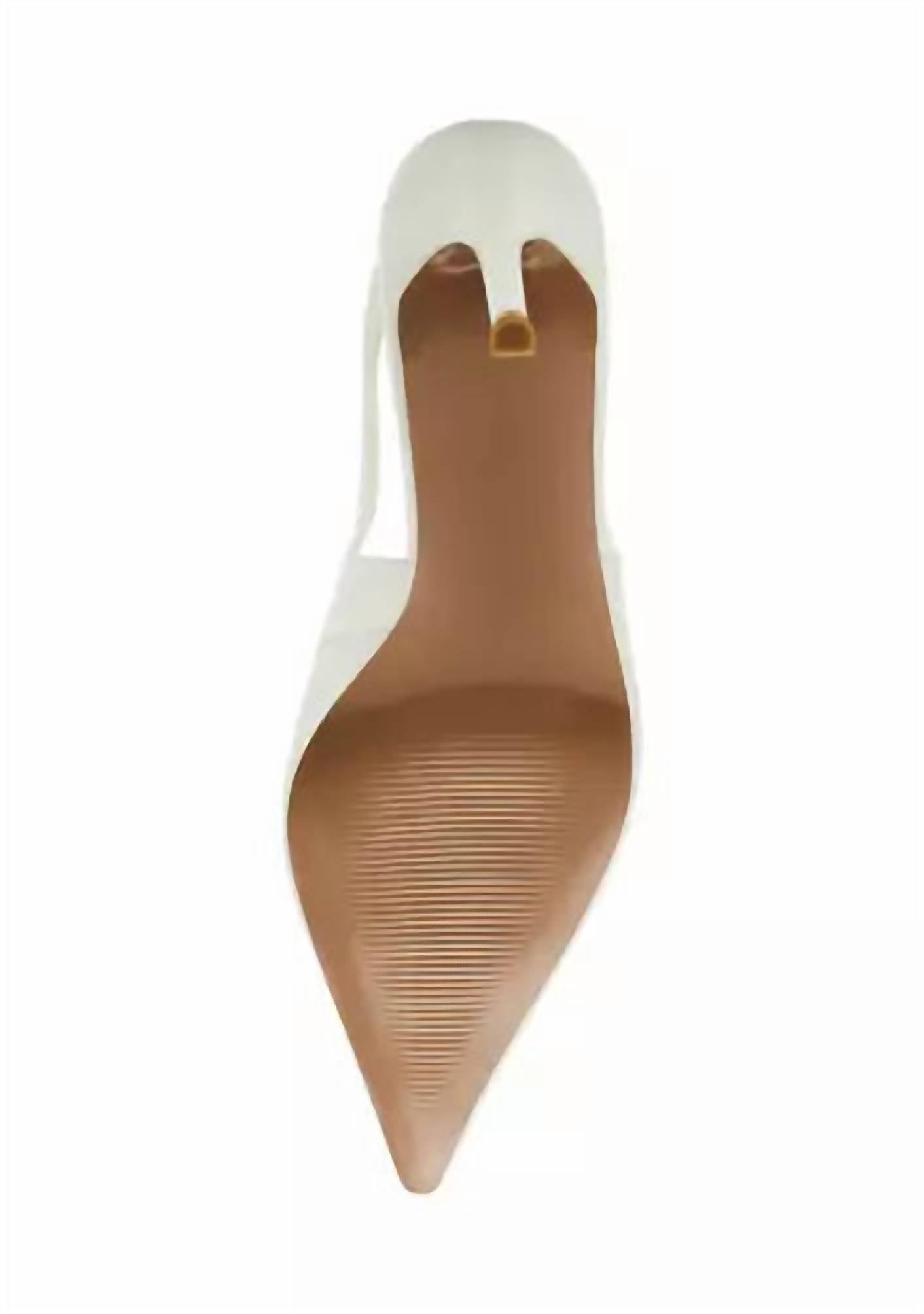 STEVE MADDEN Women's Reyes Genuine Leather Sling Back Hi Heel Pumps in white - women's heels - view 7