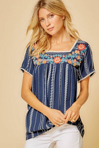 Andree By Unit - Babydoll Embroidered Top