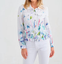 Dolcezza - Misty Blossom Print Linen Jacket