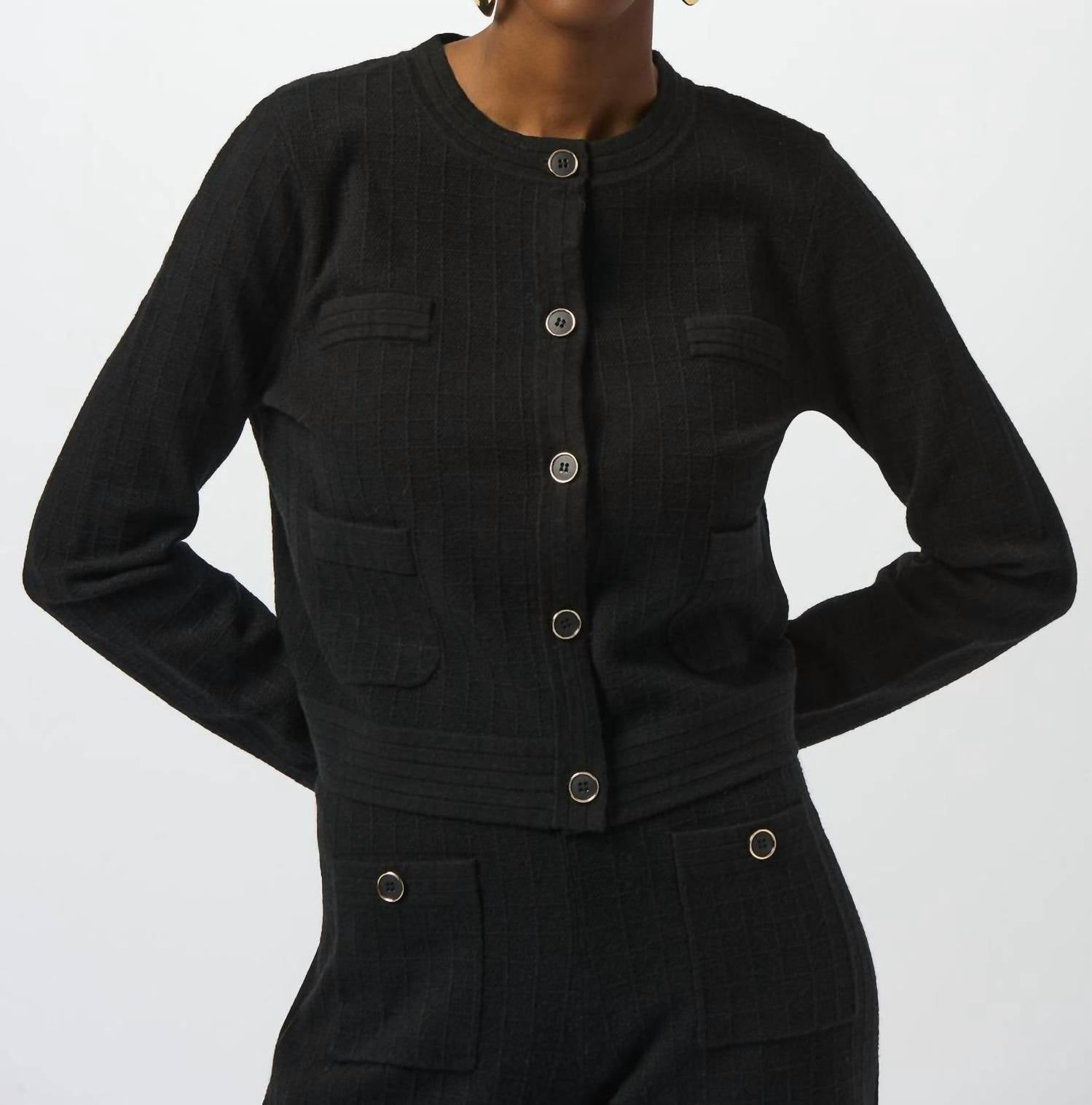 Joseph Ribkoff - Crew Neck Button-front Jacket