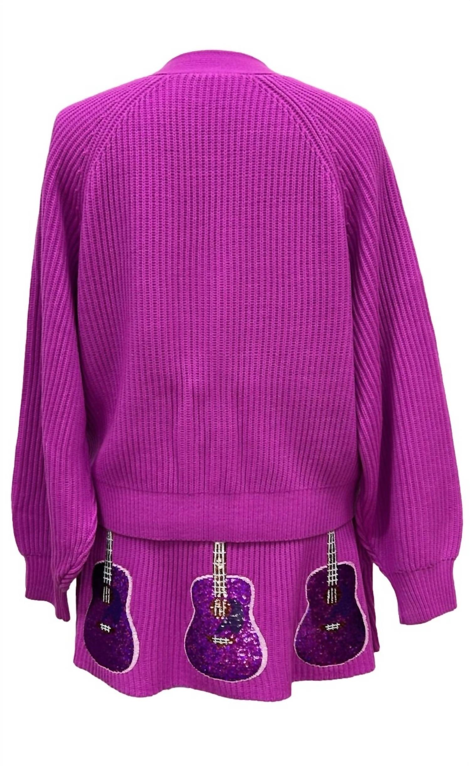 QUEEN OF SPARKLES Guitar Skirt in bright purple - women's skirt - view 6