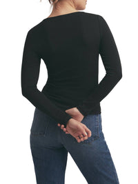 Favorite Daughter - Henley Ribbed Long Sleeve Top
