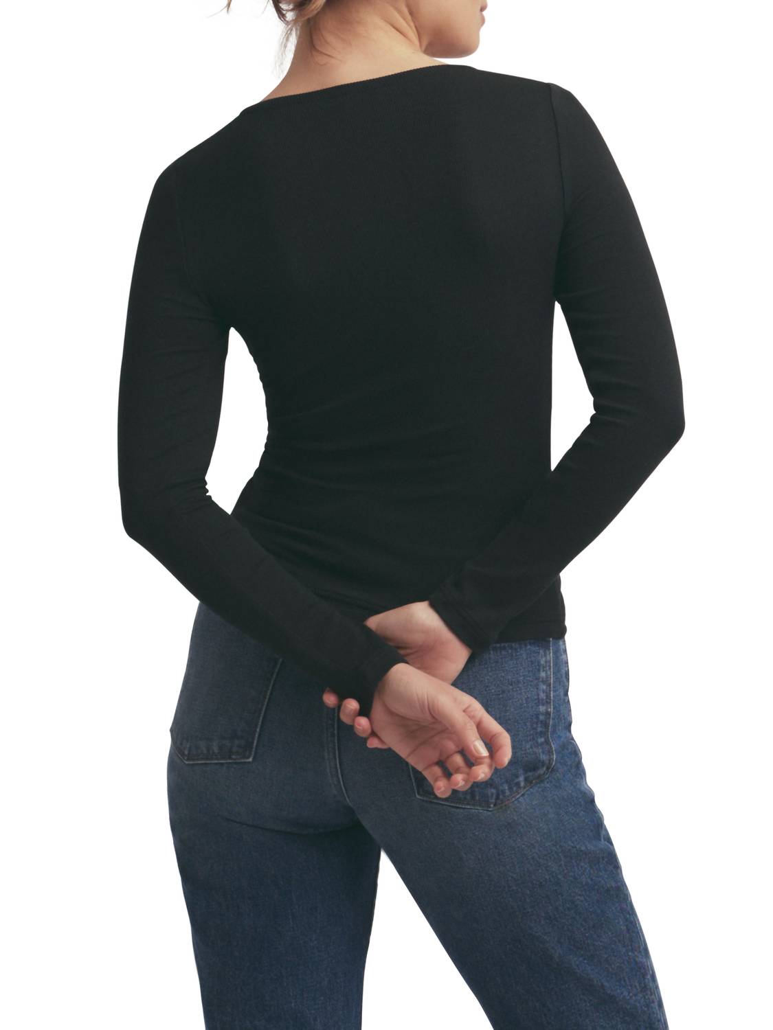 Favorite Daughter - Henley Ribbed Long Sleeve Top