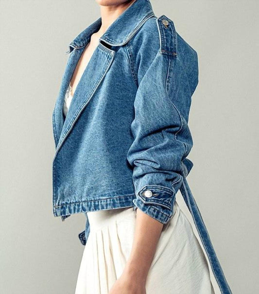 Urban Daizy - Trailblazer Cropped Trench Coat