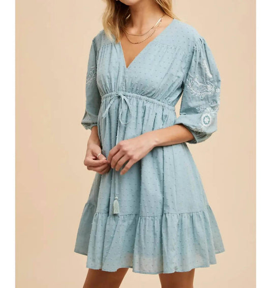 In-Loom - Embroidered Swiss Dot Mini Dress