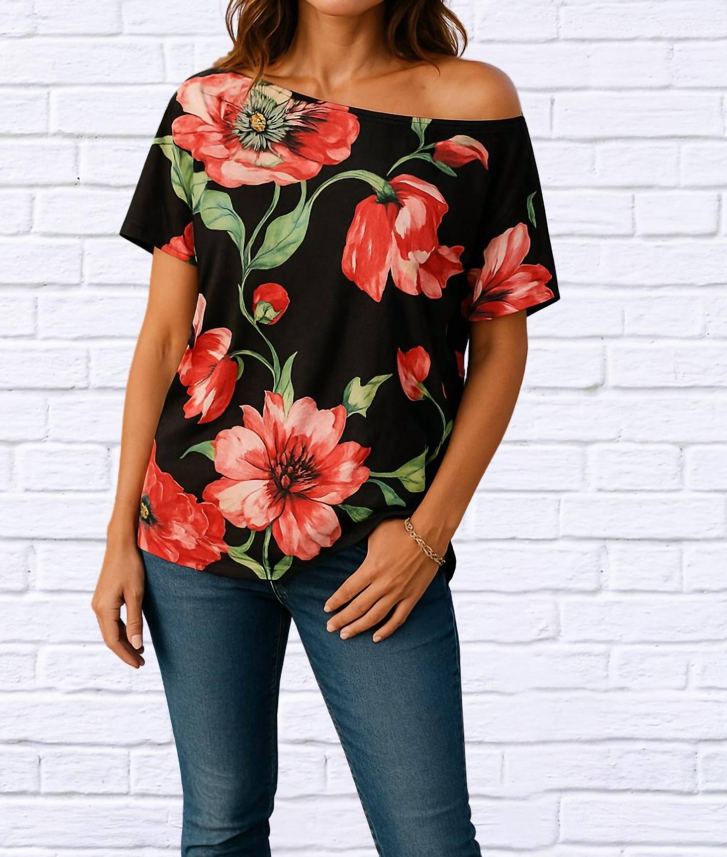E. Luna - Floral Off The Shoulder Top
