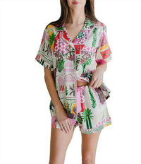 Katie Kime - Short Sleeve Notch Collar Shorty Pajama Set