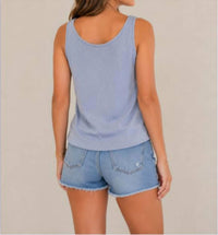 Mila Los Angeles - Ribbed Button Down V Tank