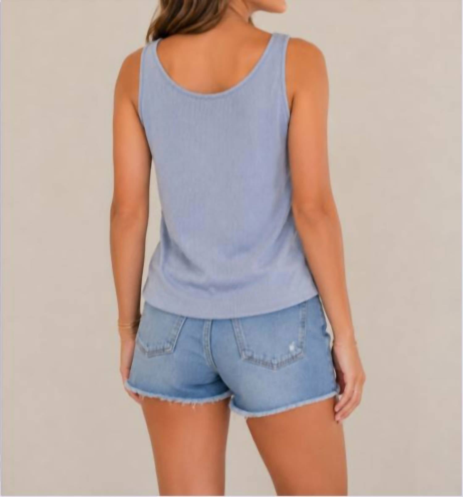 Mila Los Angeles - Ribbed Button Down V Tank