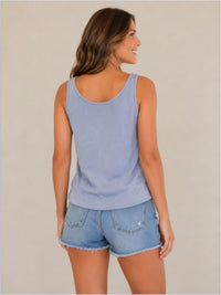 Mila Los Angeles - Ribbed Button Down V Tank