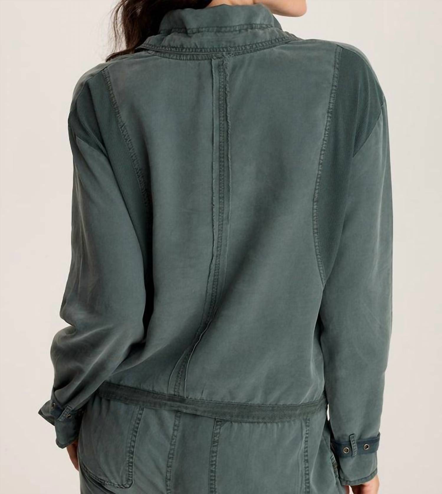 Xcvi - Oziel Twill Utility Jacket With Drawstring Collar