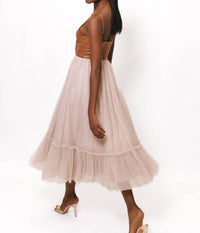 hutch Essex Midi Dress in brown mauve - women's dress - detail view
