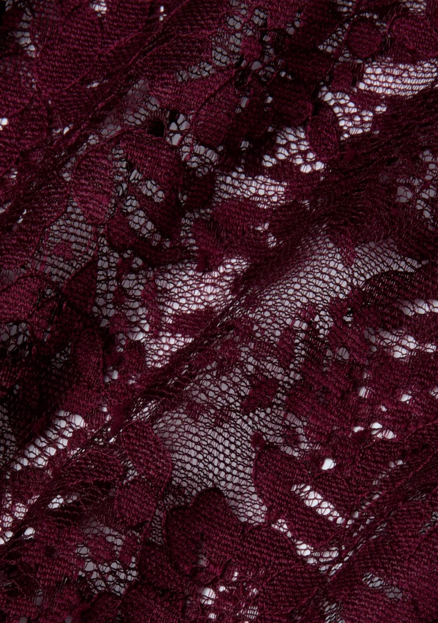 L'Agence MAKENA LACE PENCIL SKIRT in dark port - women's skirt - alternate view