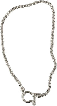 Shiqi Jewelry - Women's Horseshoe Plated Stainless Steel Box Chain Necklace