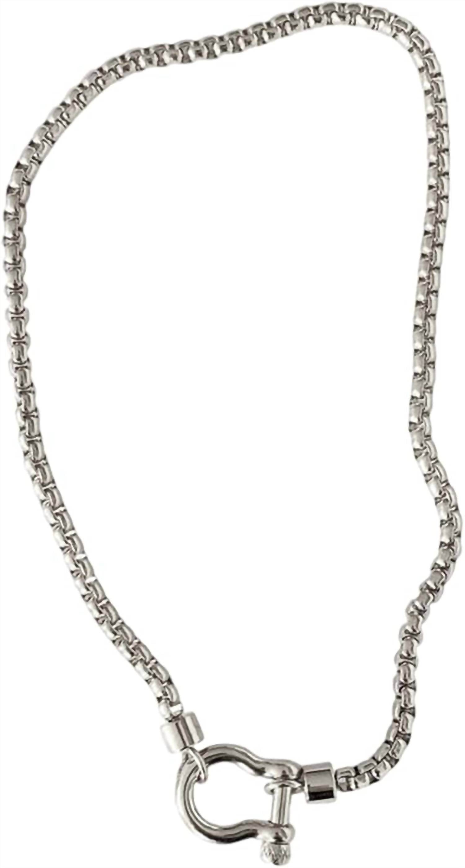 Shiqi Jewelry - Women's Horseshoe Plated Stainless Steel Box Chain Necklace