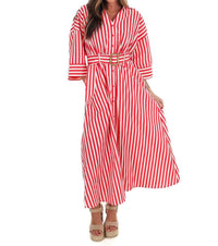 Entro - Sail Away Stripe Midi Shirt Dress