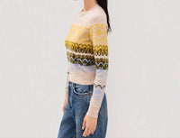 Cinq A Sept - Lace Fair Isle Pullover Sweater