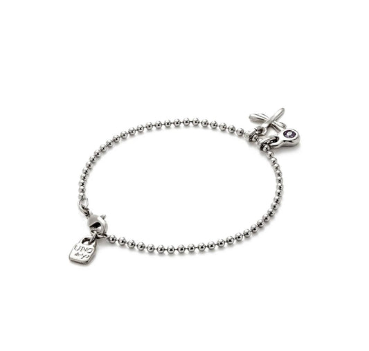 Unode50 - Dragonfly Purple Crystal Chain Bracelet