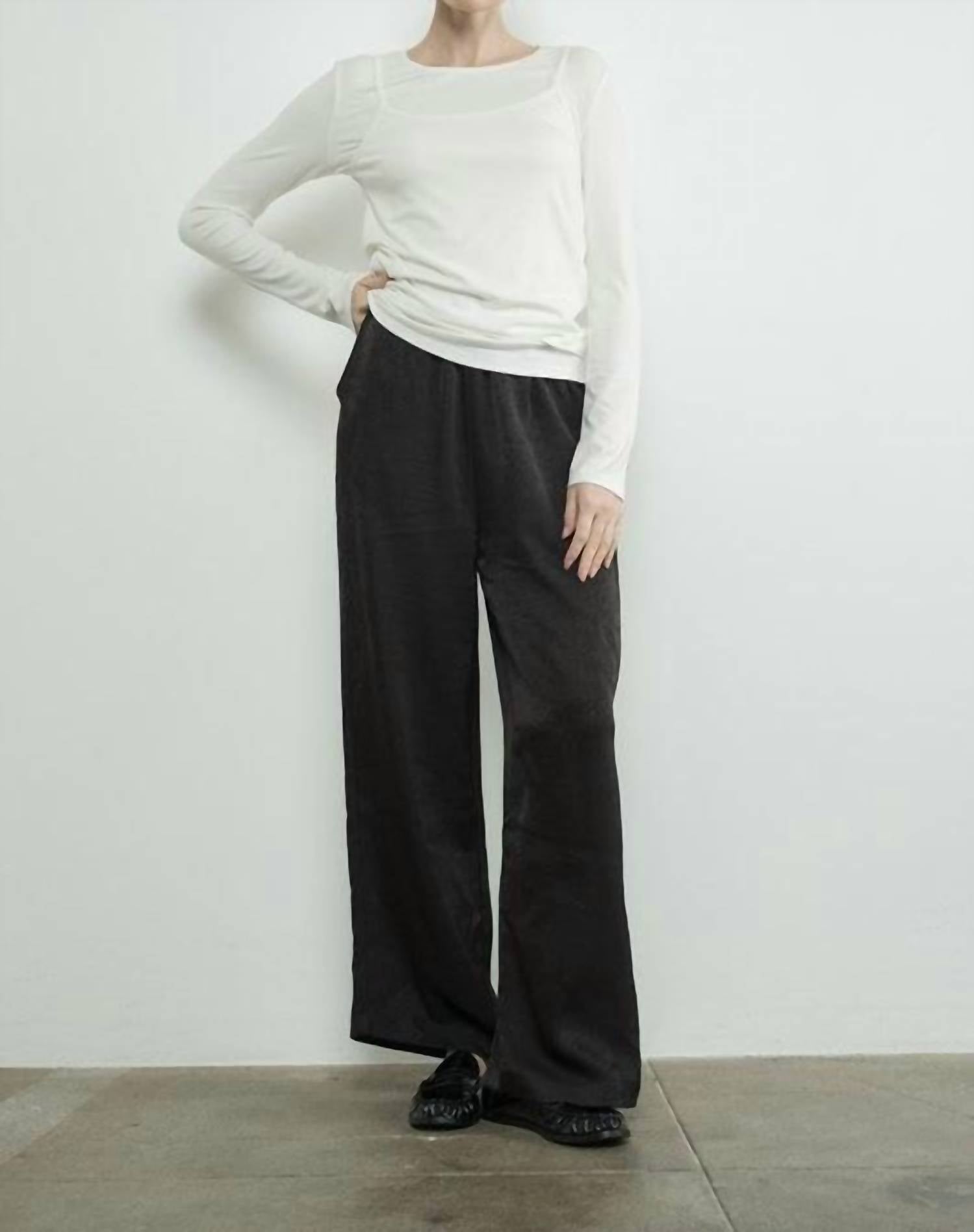 Aaron & Amber - Crinkle Satin Pants