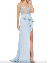 Mac Duggal - Embellished Illusion Peplum Bodice Gown
