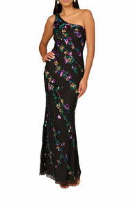Aidan Mattox - Beaded Mesh One Shoulder Mermaid Gown