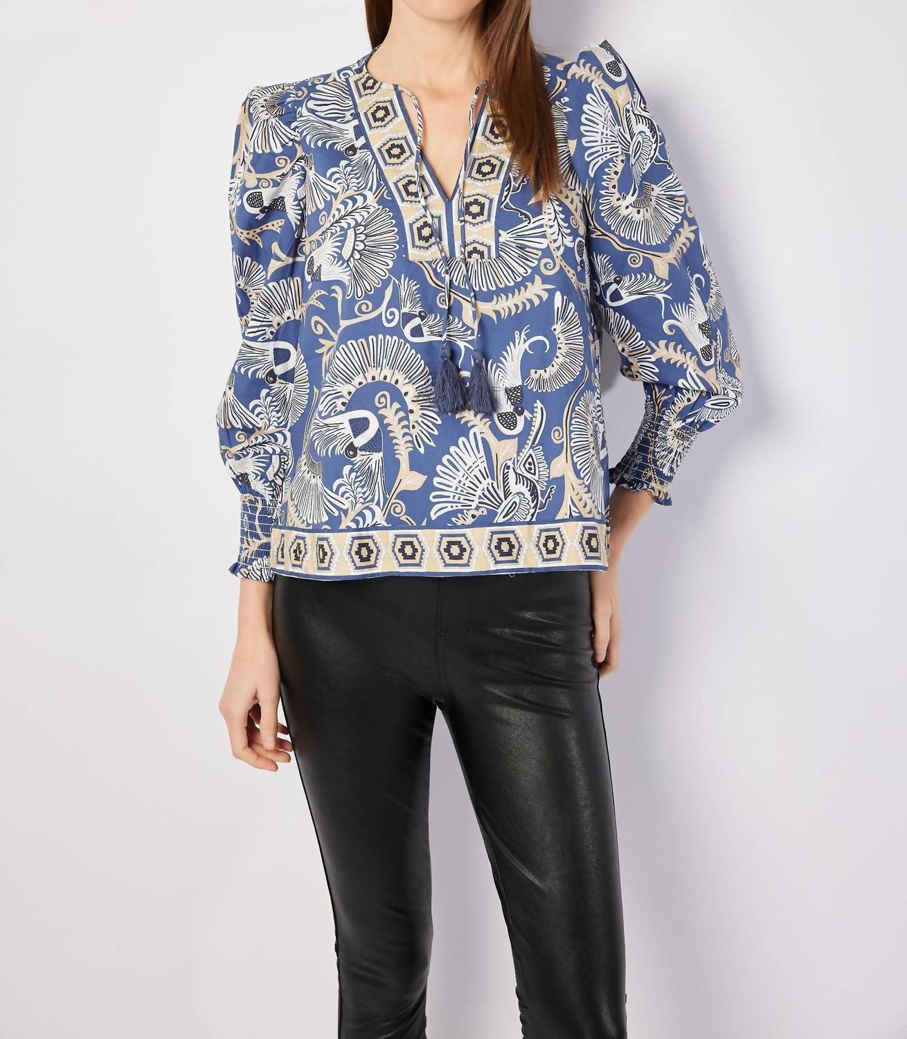 Sail To Sable - Bradley Puff Sleeve Tassel Top