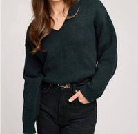 Gentle Fawn Angelica V Neck Sweater in green - women's sweater
