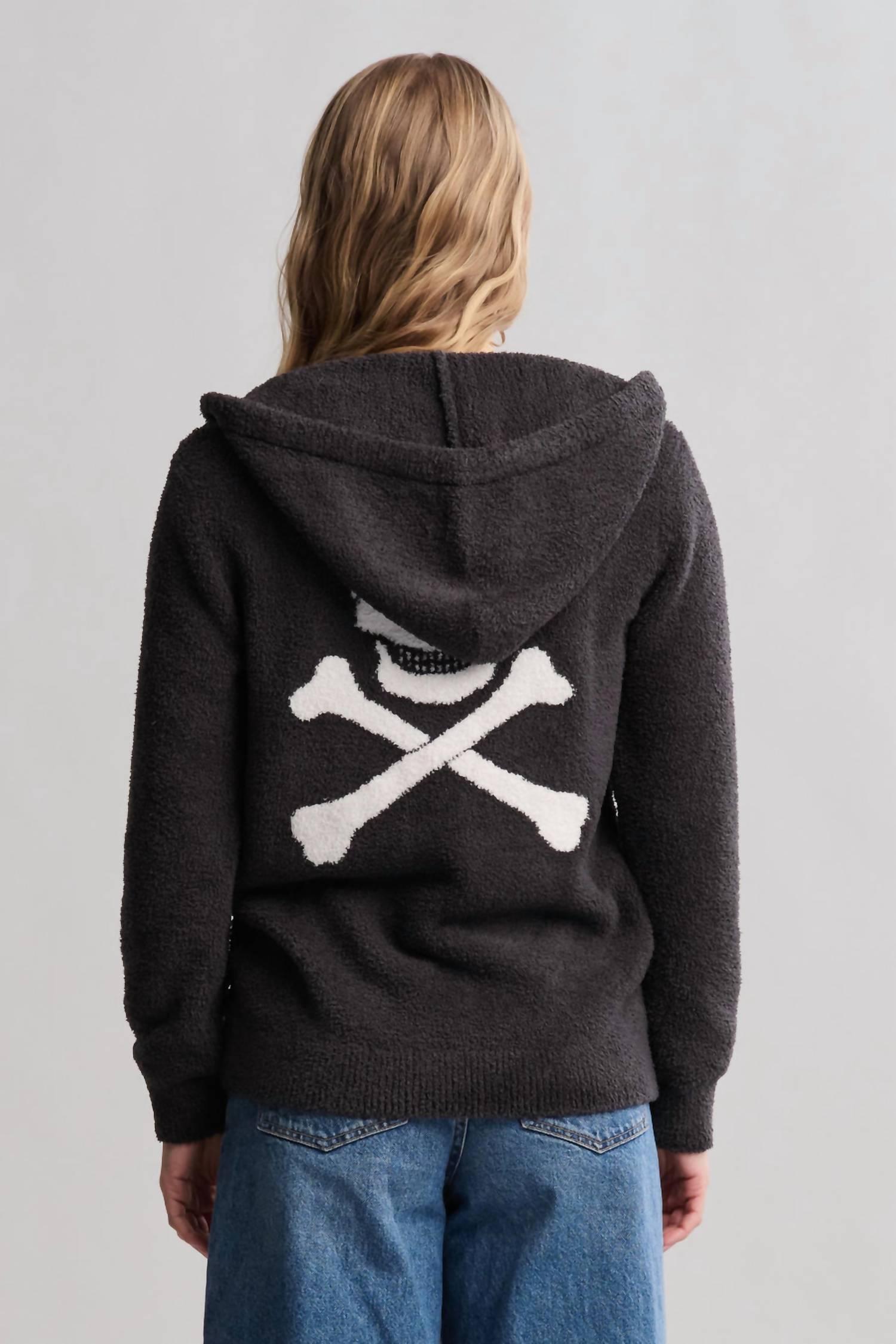 Barefoot Dreams - Unisex - Cozychic Skull & Bones Zip Up Hoodie