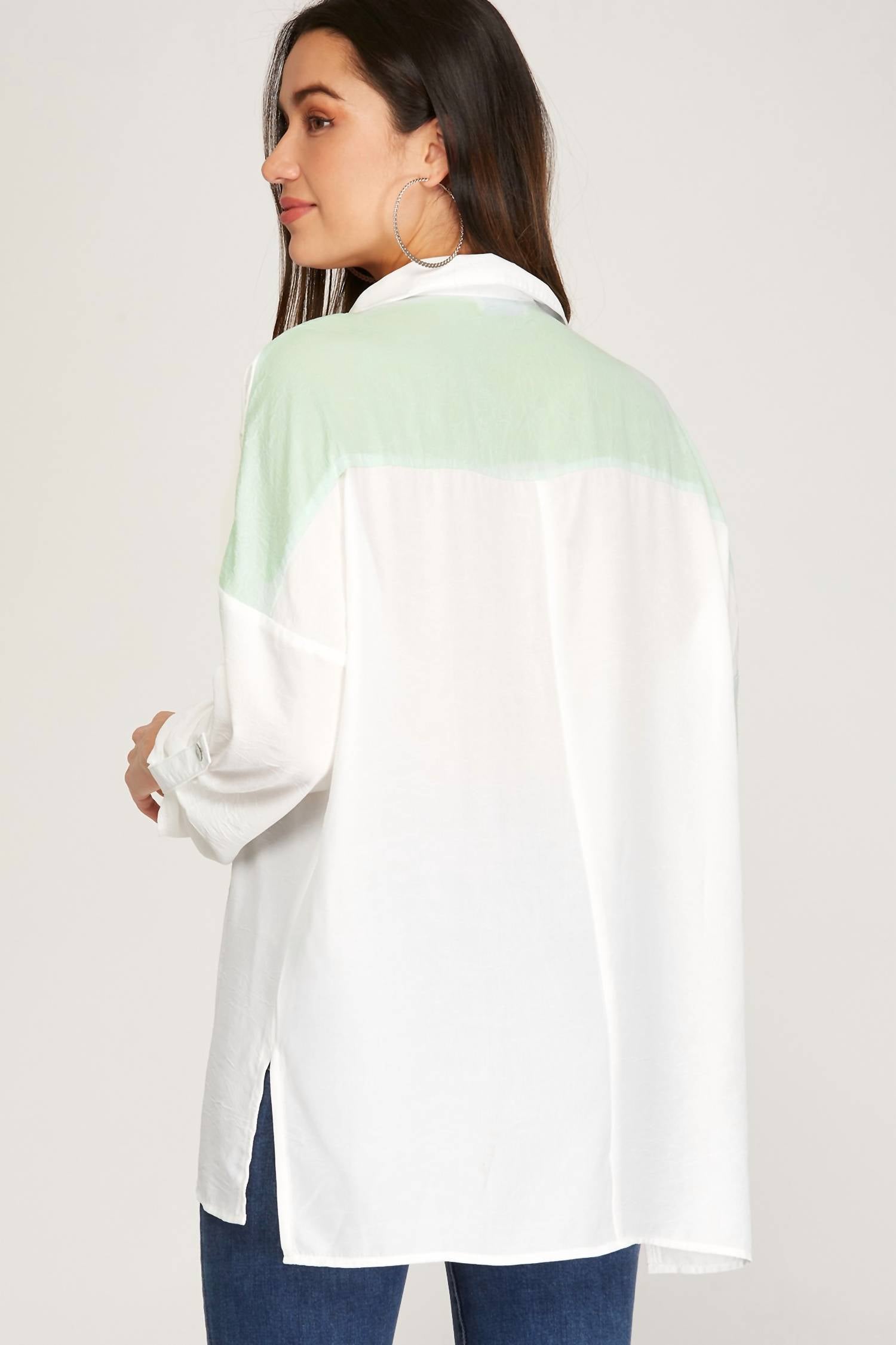 She + Sky - Multi color button up