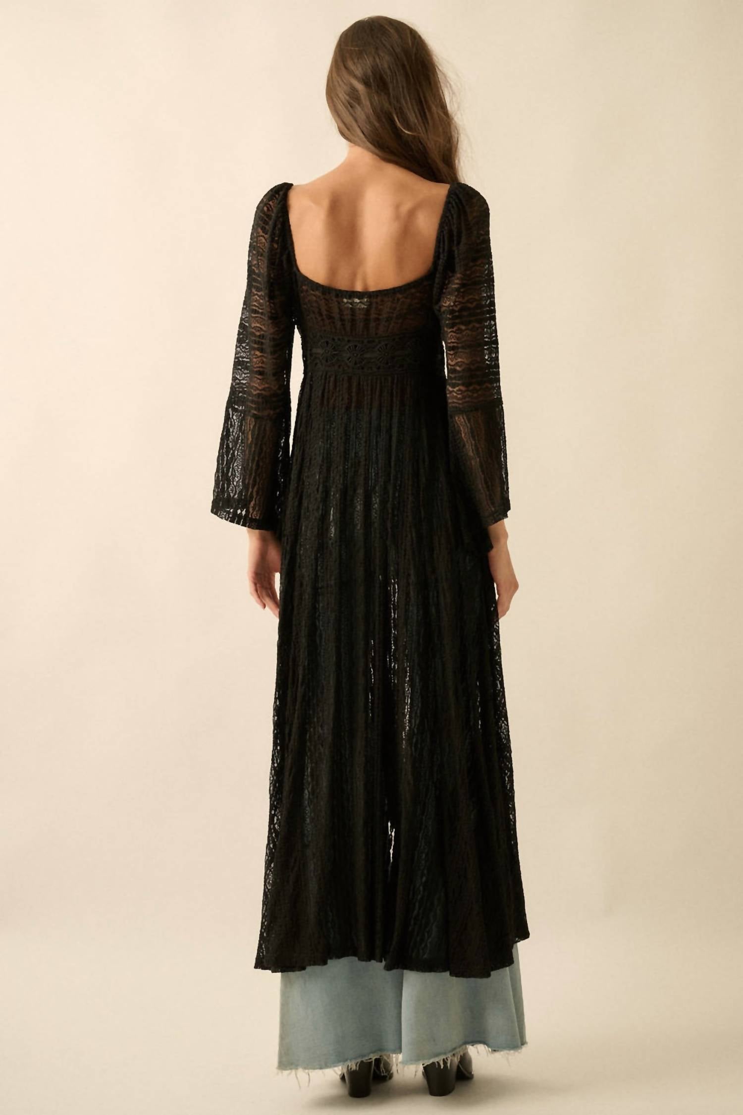 Promesa - Lace Button Up Layering Midi Dress