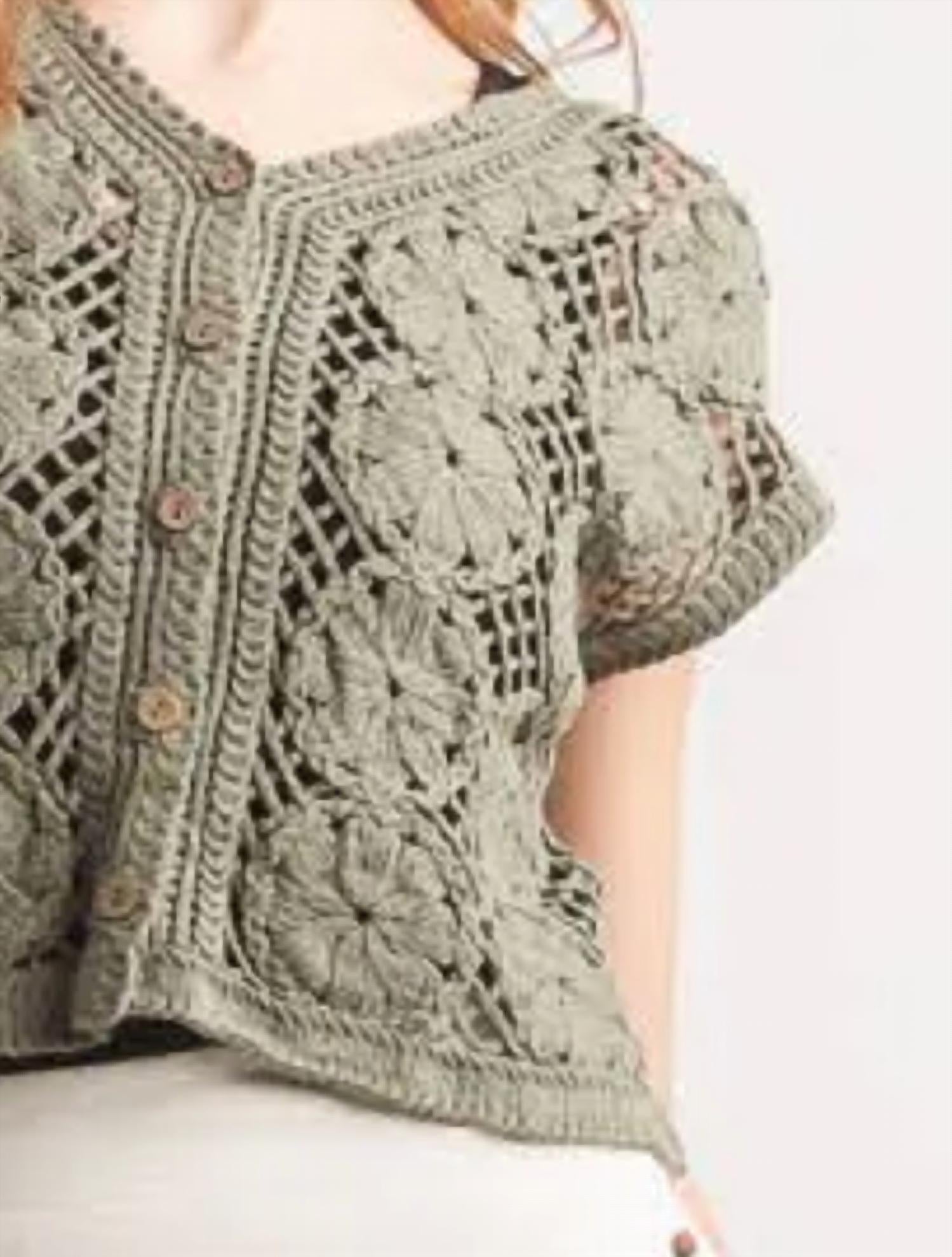 Papillon - Floral Soutash Button Front Sweater