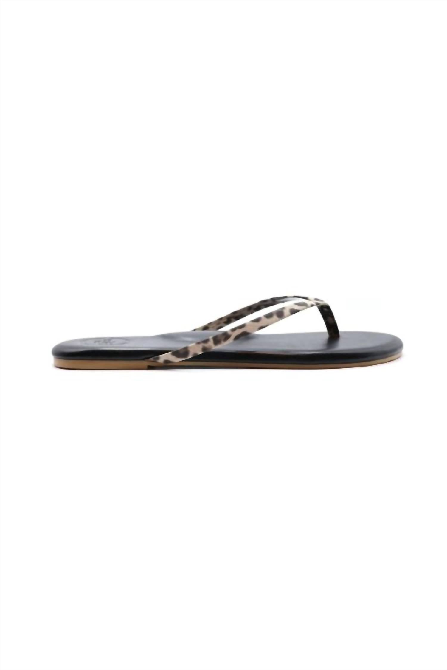 solei sea Women's Indie Flip Flop Sandal in black leopard - women's sandal
