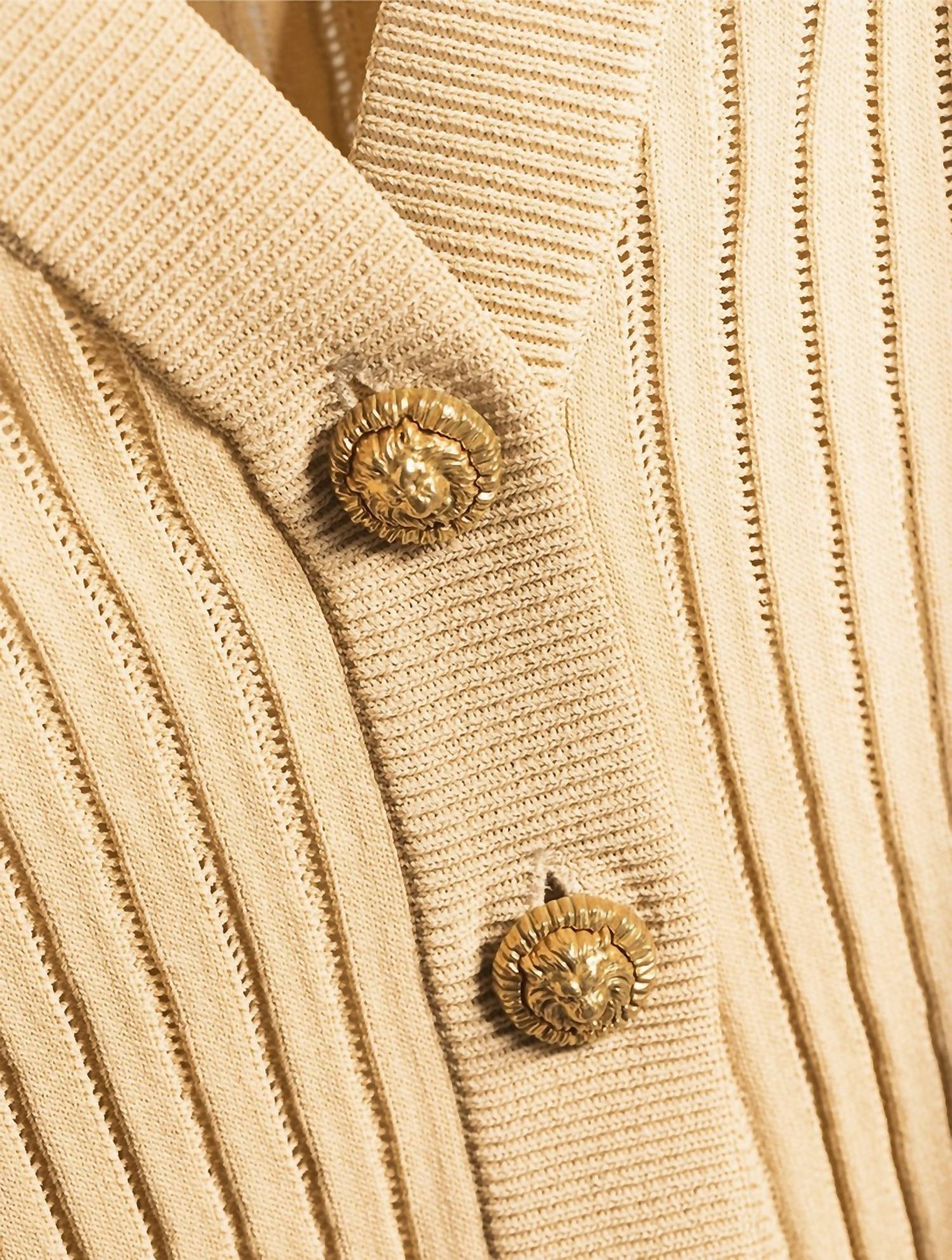 Balmain - Fringed Sleeve V Neck Cardigan