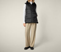 SAVE THE DUCK Faux Fur Reversible Vest in black - women's jacket - view 5