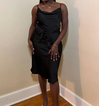 Glam - Lucille Draped Neck Midi Dress