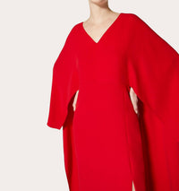 Valentino - Cady Silk Dress With Cape