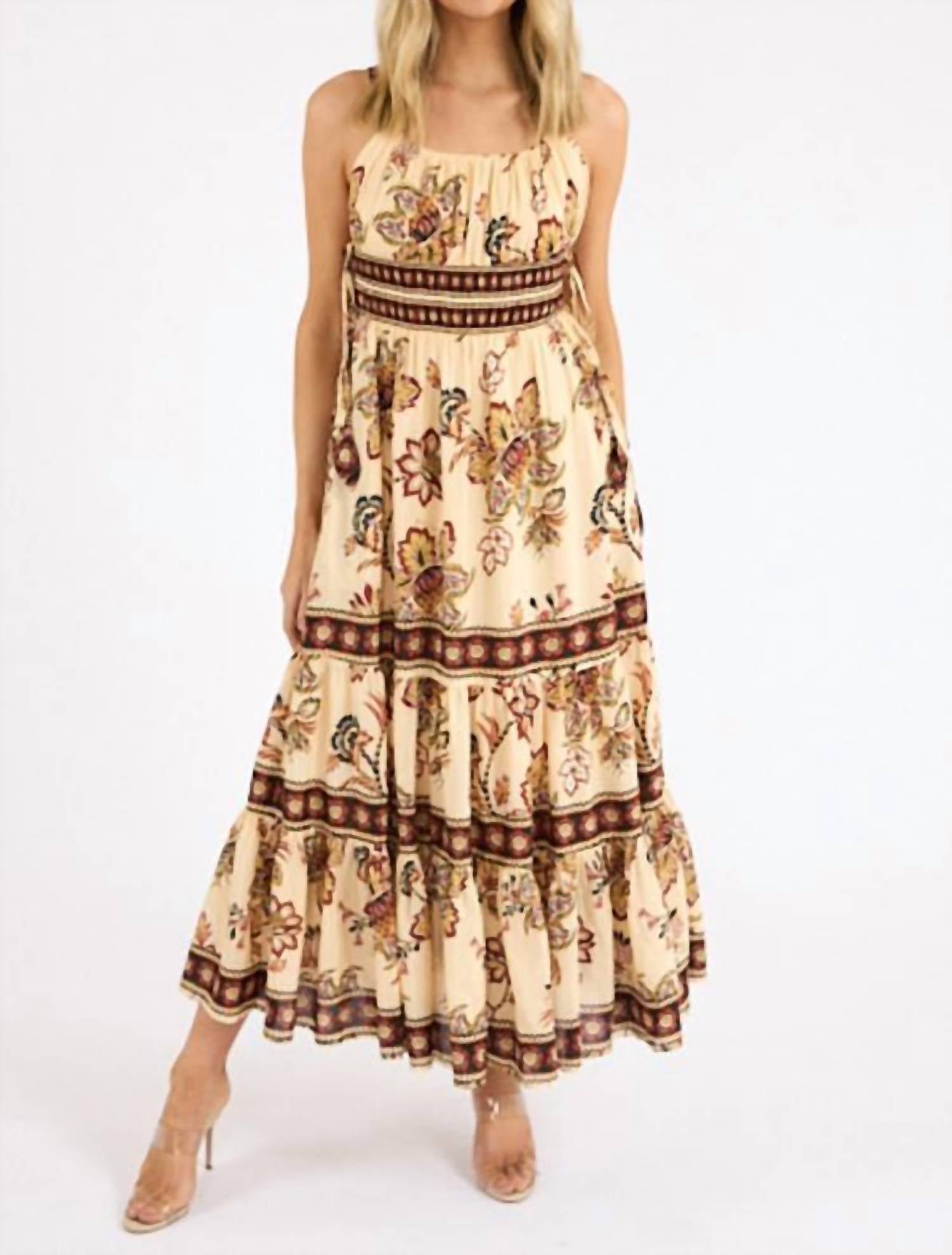 Farm Rio - Aura Floral Sleeveless Midi Dress