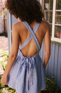 Free People - Va Va Volume Jacquard Criss Cross Back Mini Dress