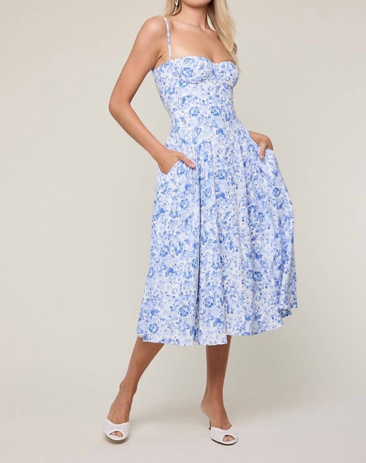 Sky To Moon - Floral Underwire Midi Dress