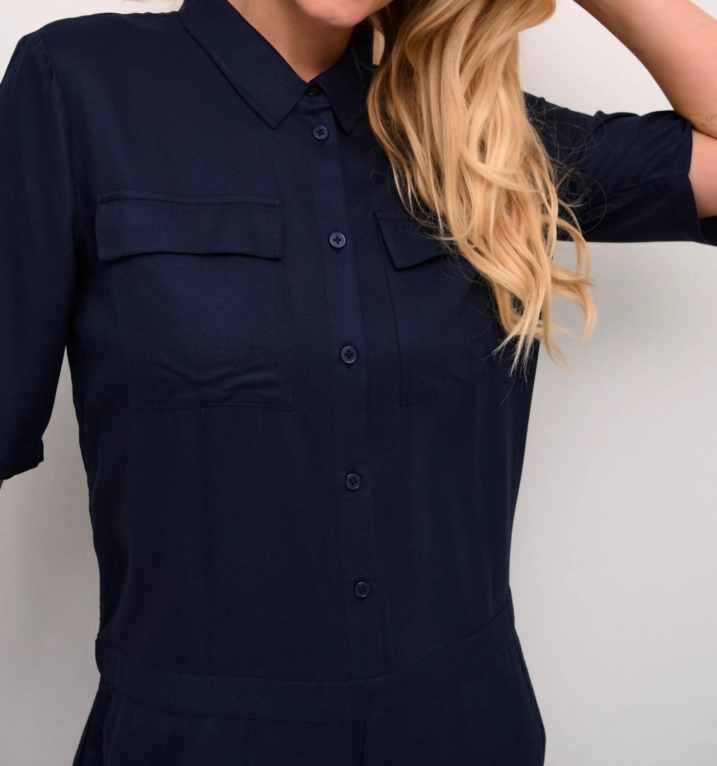 Kaffe - Ruthie Cropped Leg Button Jumpsuit