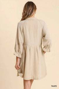 Umgee - Dreamer Washed Button Down Mini Dress