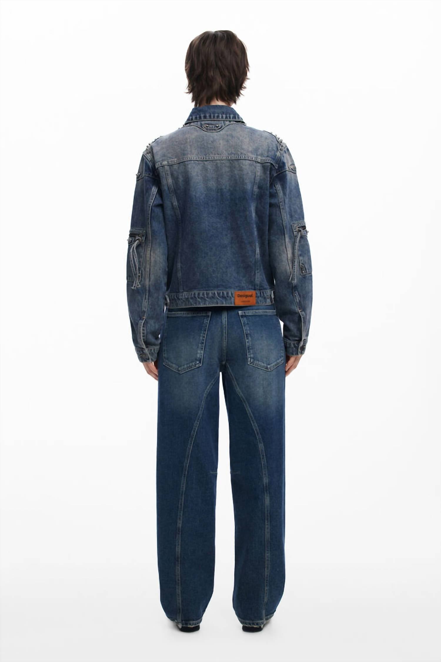 Desigual Women’s Studded Denim Jacket in blue - women's jacket - alternate view