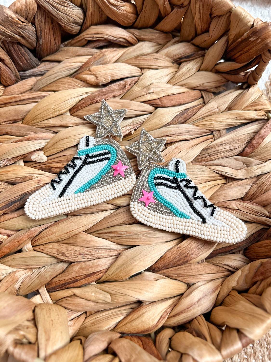 White Label - Women's Beaded Sneaker Earrings