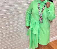 Qmp Moda - Asymmetric Ruffle Tunic Blouse