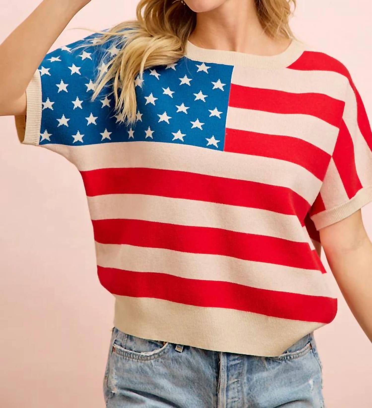 Bibi - 4th Of July Cozy Knit Top