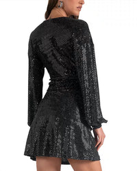 Elan - Sparkle Dolman Sleeve Dress