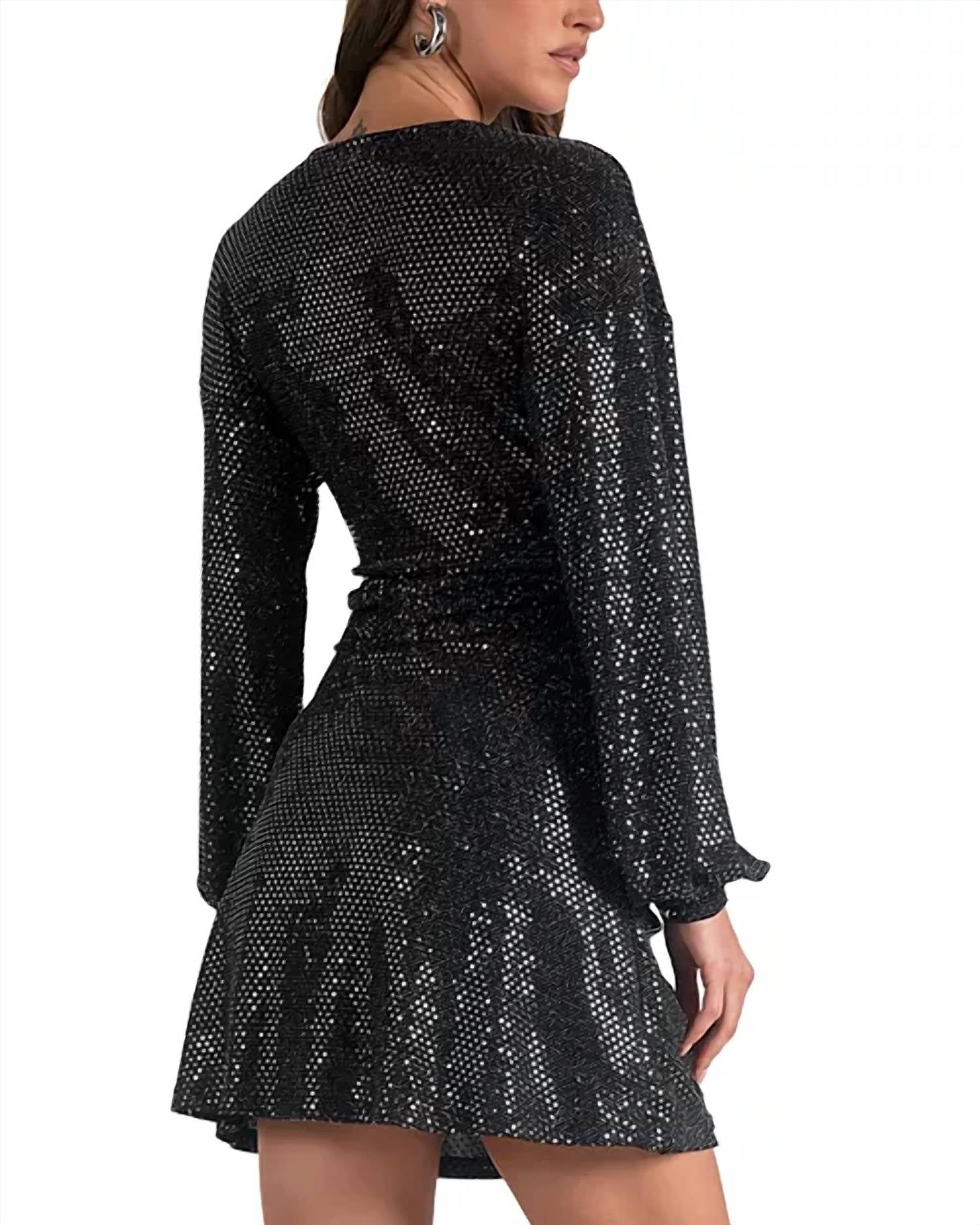 Elan - Sparkle Dolman Sleeve Dress
