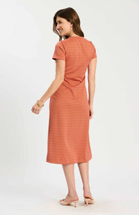 Tyler Boe Blair Knit Chevron Dress in rosette shell sand - women's dress - alternate view