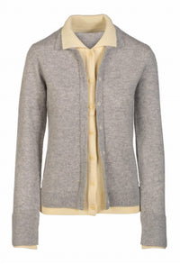 Naadam - Women's Cashmino Layered Collared Cardigan