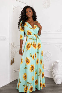 Surelymine - Sunflower Wrap Maxi Dress